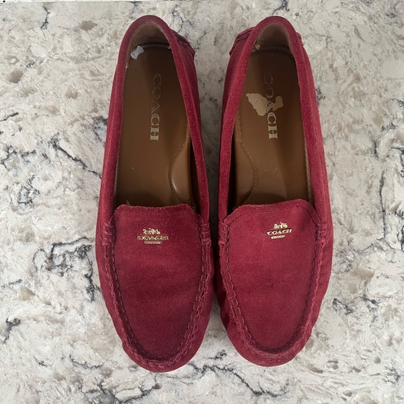 Coach Red Suede Flats - Picture 2 of 4